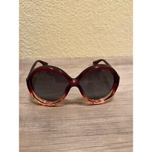 Christian Dior Oversized Round Sunglasses Burgundy Pink Gradient – Brand New